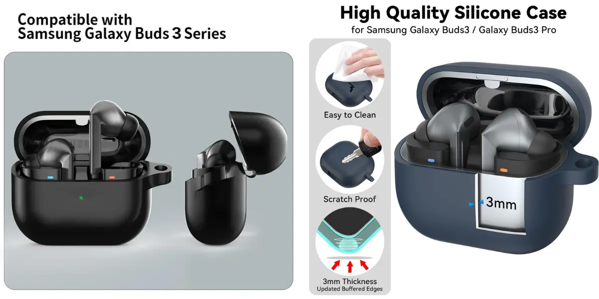 Samsung Galaxy Buds 3 Pro Silicone Protective Case Cover (4).webp